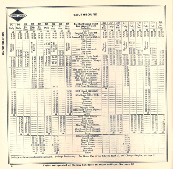 COMMUTER RAILROADS TIMETABLES