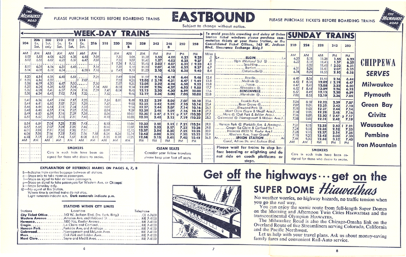 COMMUTER RAILROADS TIMETABLES